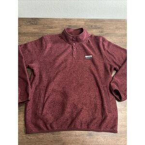Eddie Bauer Radiator Fleece Burgundy Men's Pullover Sweater Sweatshirt Large